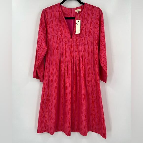 🆕 NWT Layla Printed Tunic Mini Dress Pattern Pocket Boho Pink Orange Red Medium - Picture 1 of 14